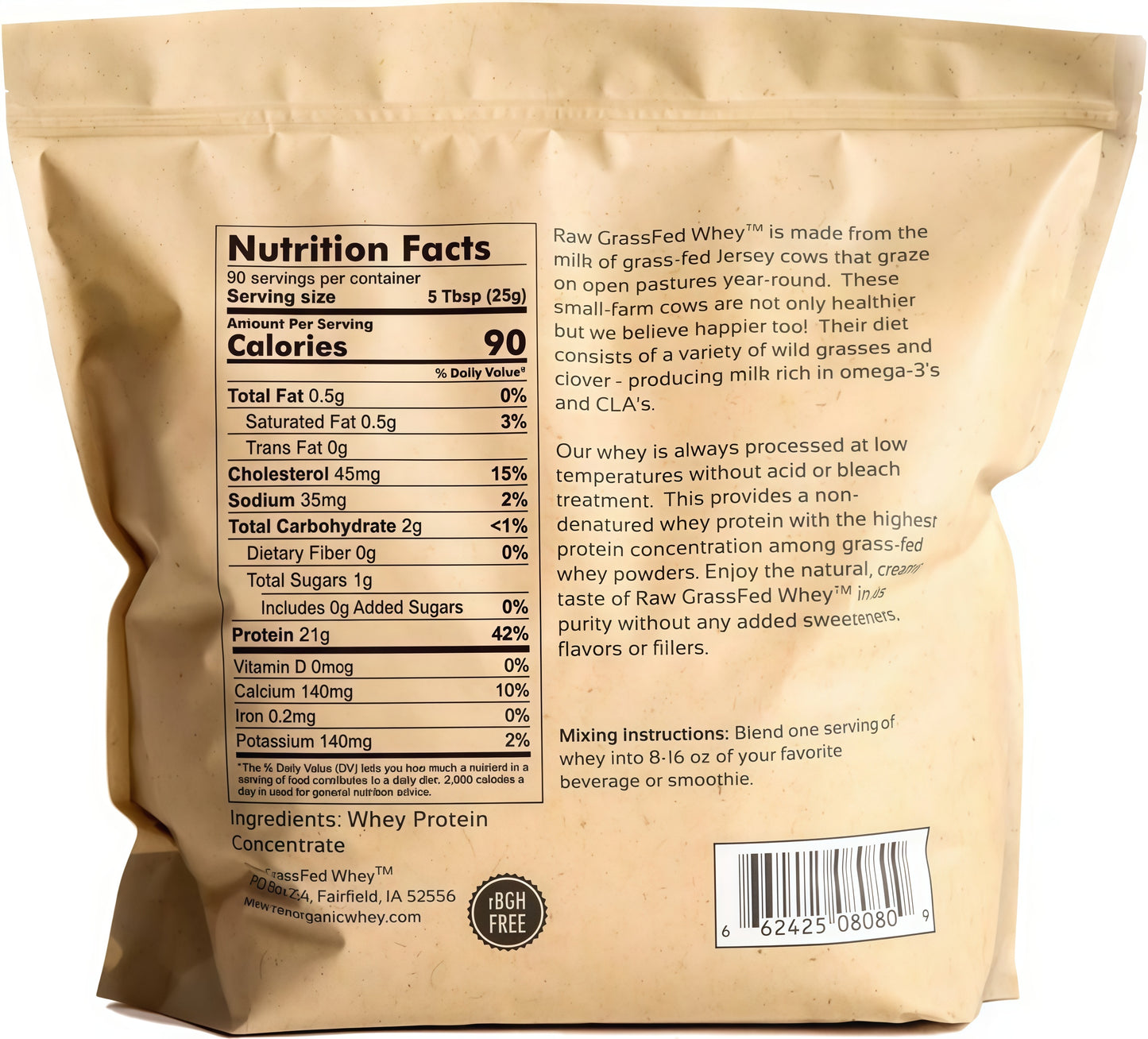 Raw Organic Whey